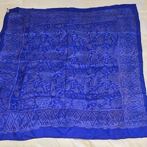 Blue Patterned Scarf, silk from India